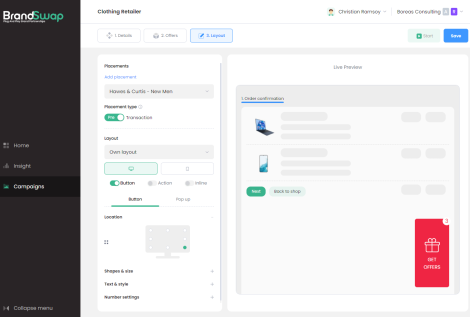 Set up how and where you want the rewards to appear